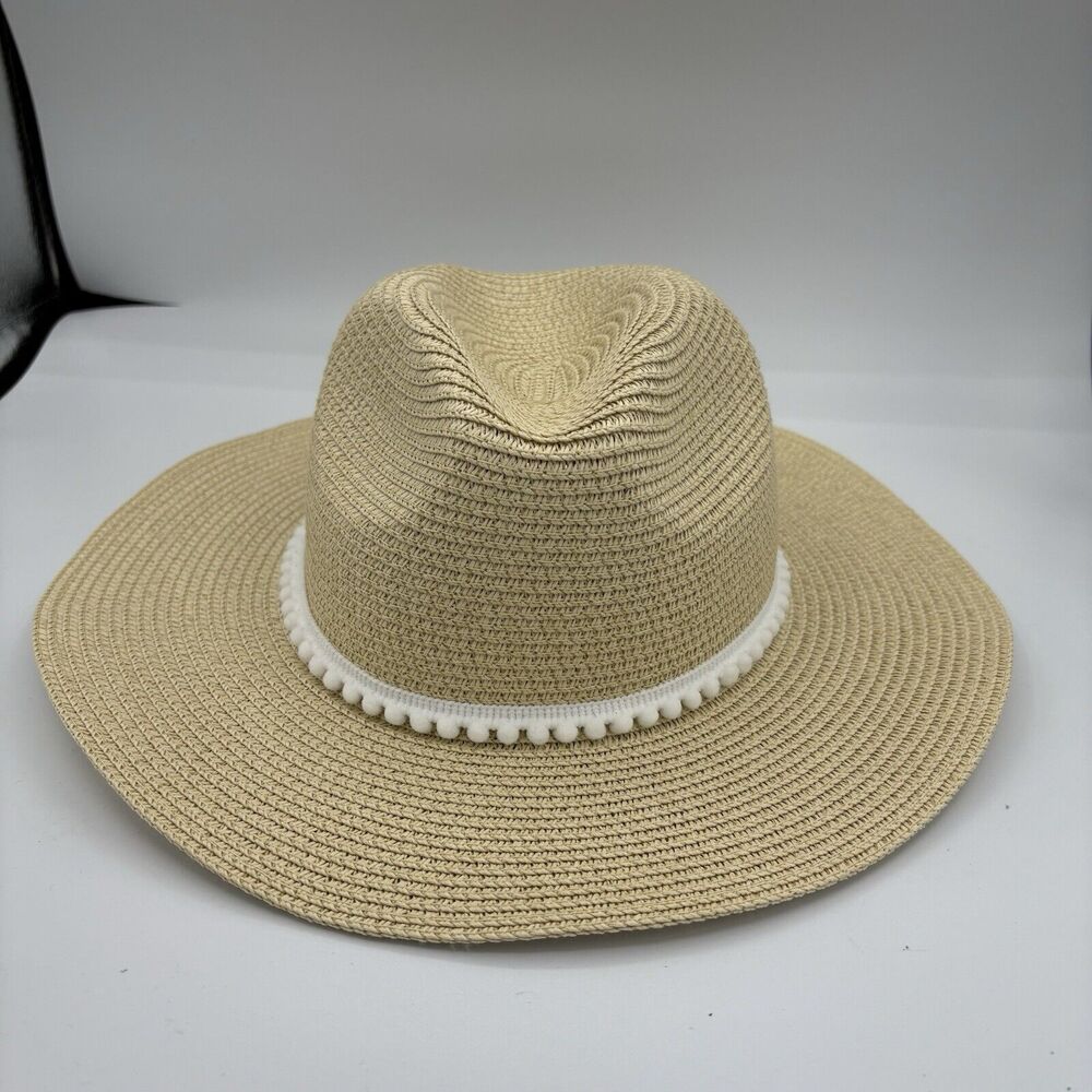 Rachel Zoe Hat Womens Hat Cowgirl Boho Rancher Tan Straw Color Lace